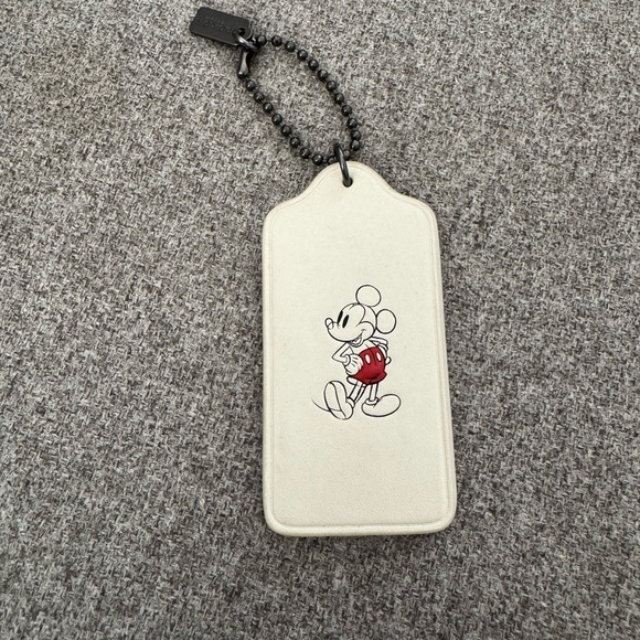 EUC Disney x Coach Leather Mickey Mouse Hangtag - Picture 1 of 2